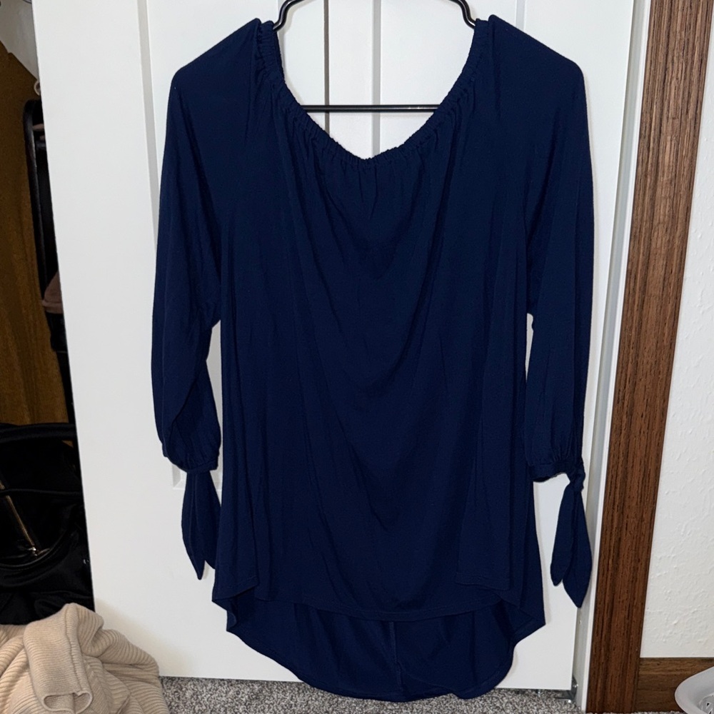 a.n.a Navy Blue Women's Blouse